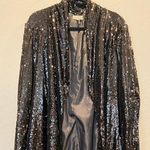 Black Sequin Boyfriend Blazer